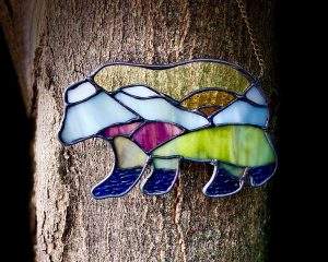 Stained Glass Mountain Bear